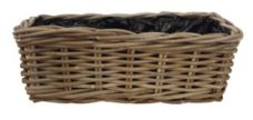 RECTANGLE PLANTER WITH PLASTIC LINER PC IN GREY