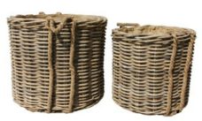 ROUND BASKET ROPE HANDLES & REMOVABLE HESSIAN LINER NATURAL
