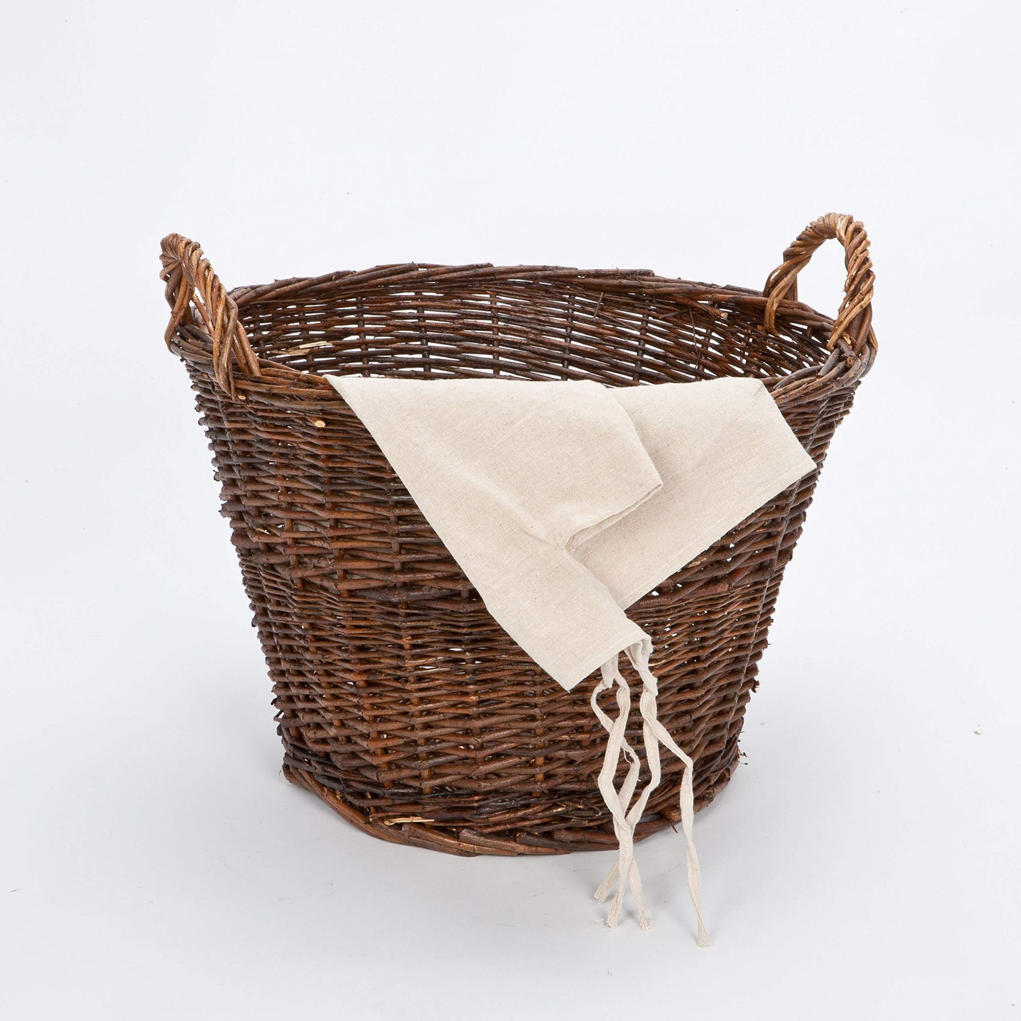 ROUND WICKER Log Basket With REMOVABLE Lining Ryan Stoves